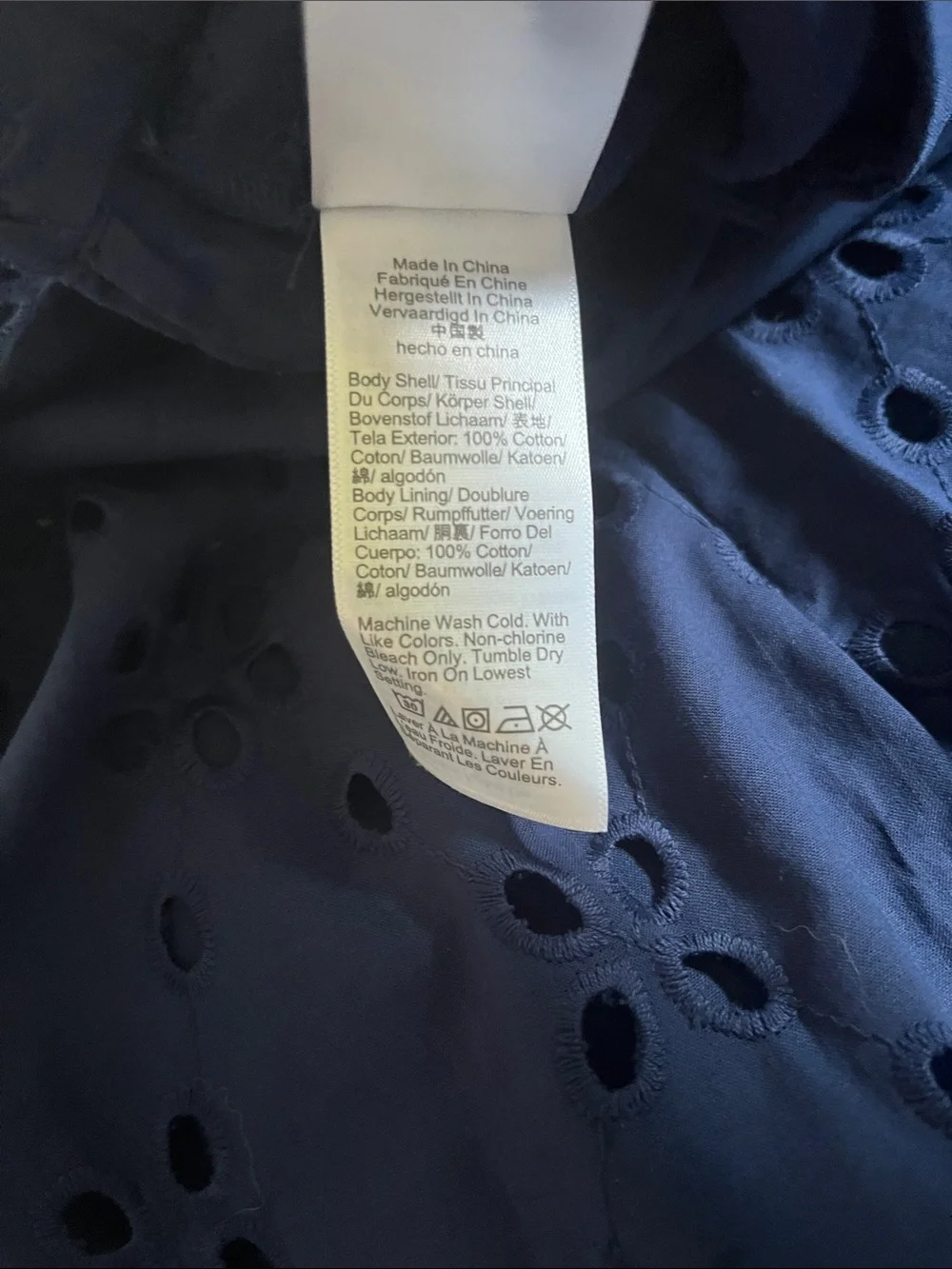 NWT J. crew spring navy blue eyelet A line midi skirt 100% cotton modest